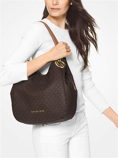 michael kors tasche lillie large shoulder|Lillie Large Signature Logo Shoulder Bag .